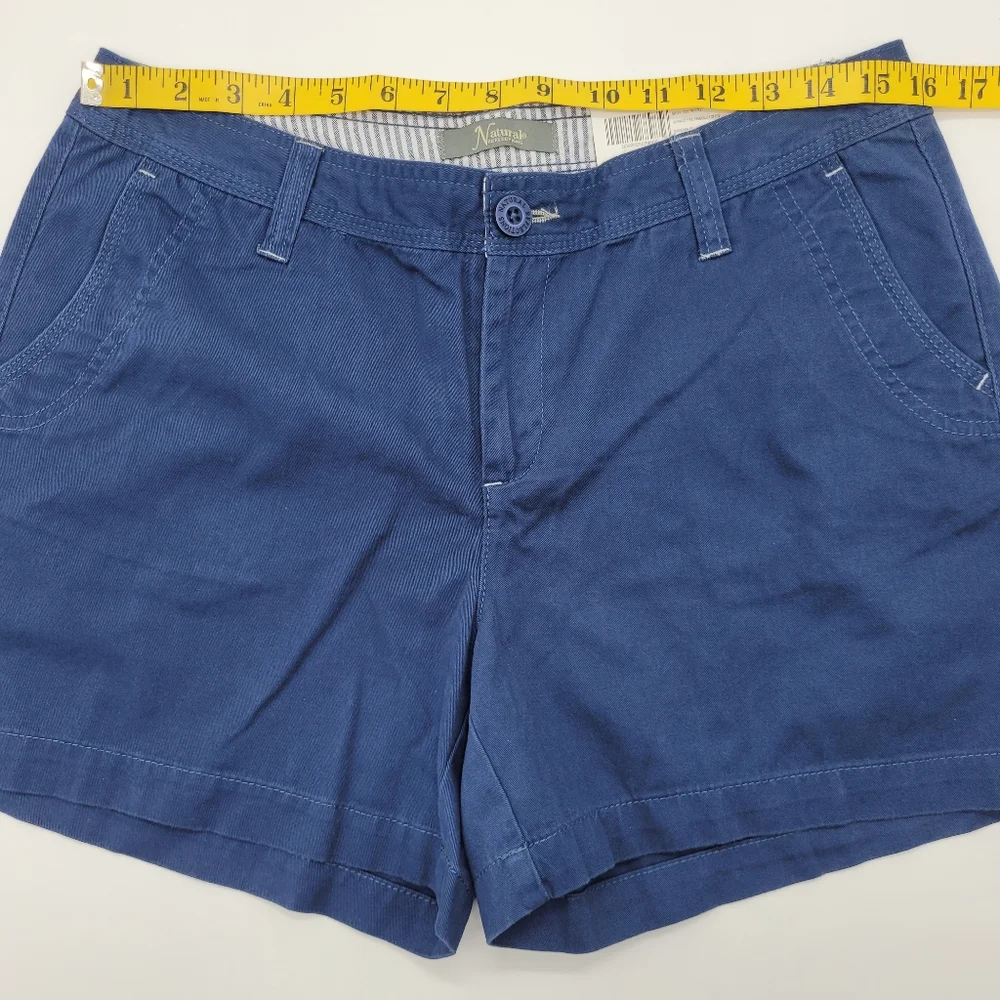 Natural Reflections Shorts Navy Blue Cotton Mid Rise Classic Coastal Size 10 NEW